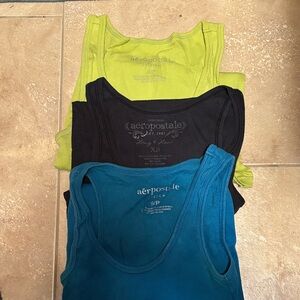 Aeropostale Women's Tank Tops - All 3.  Lime, Black, Teal